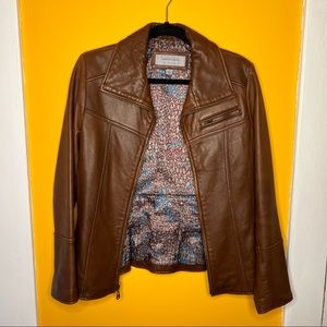 Brown buttery soft midweight leather jacket